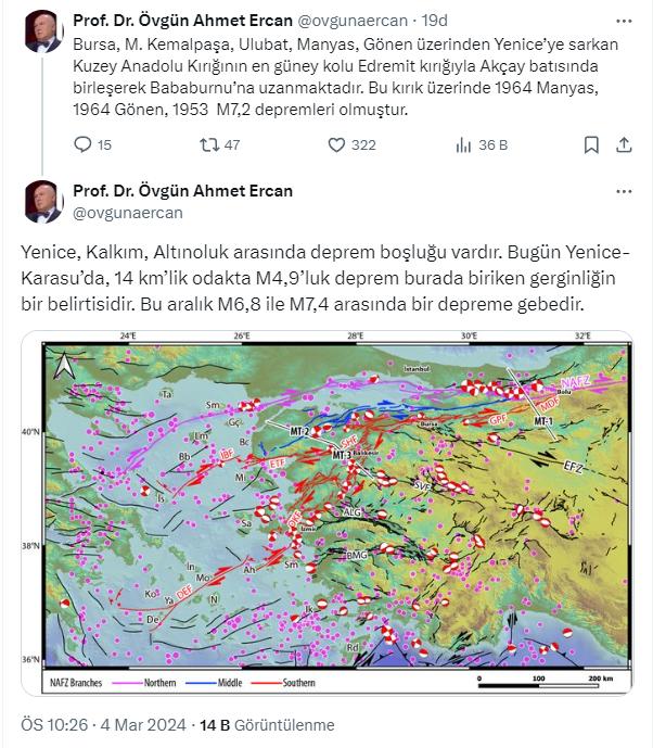 Çanakkale'deki deprem sonrası Ahmet Ercan'dan korkutan uyarı: 6,8 ile 7,4 arasında bir depremin habercisi
