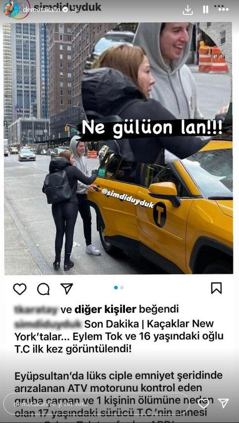 Demet Akalın'dan ölümlü kaza sonrası kaçan Eylem Tok ve oğlu New York'ta gülerek görüntülenmesine tepki