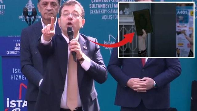 İstanbul Valiliği, İmamoğlu'nun programında Kur'an-ı Kerim sallayan kadınla ilgili soruşturma başlattı