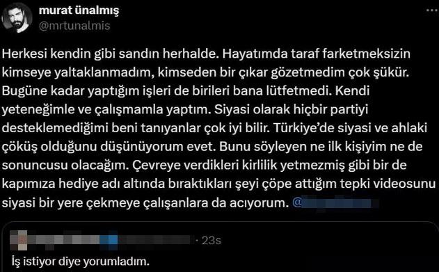 Seçim torbasını çöpe atan Murat Ünalmış konuştu: Kimseye yaltaklanmadım, hiçbir partiyi desteklemiyorum