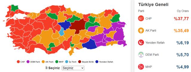 CHP'den 78 yıl sonra bir ilk! Yerel seçimde 6'sı büyükşehir 29 il el değiştirdi