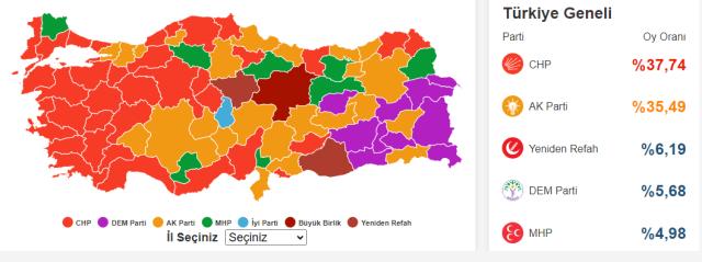 Haritayı kırmızıya boyadılar! İşte CHP'nin aldığı iller