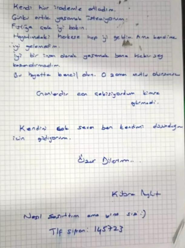 İntihar eden fenomen Kübra Aykut'un veda mektubu ortaya çıktı