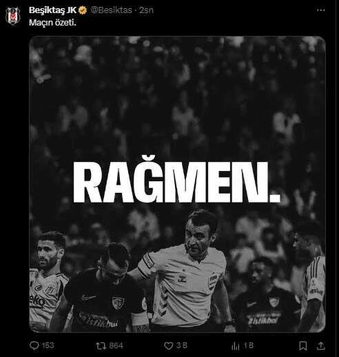 Peş peşe paylaşım yaptılar! Beşiktaş'tan maç sonrası olay Atilla Karaoğlan tepkisi