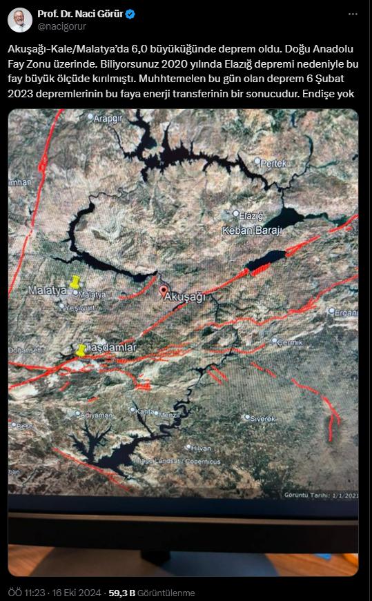 5.9'luk deprem sonrası Naci Görür'den ilk açıklama