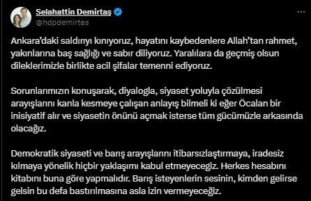 Demirtaş, hain terör saldırısını kınadı